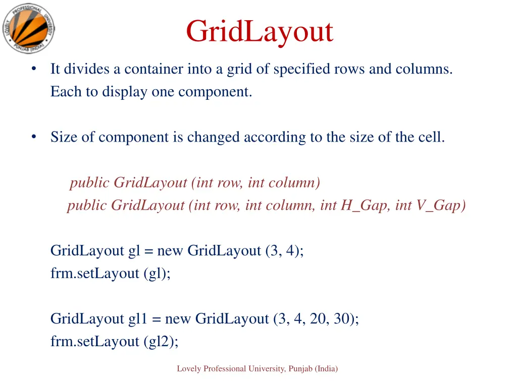 gridlayout