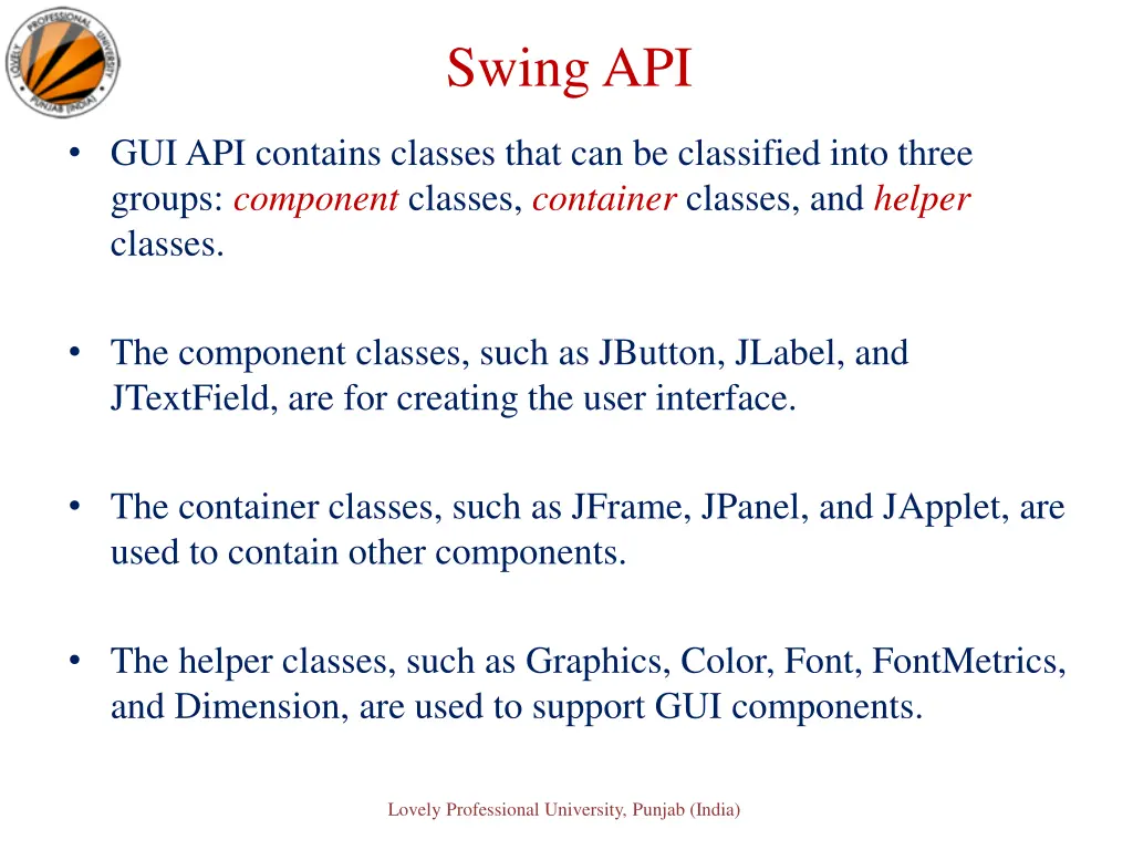 swing api