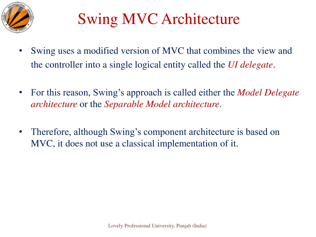 swing mvc architecture