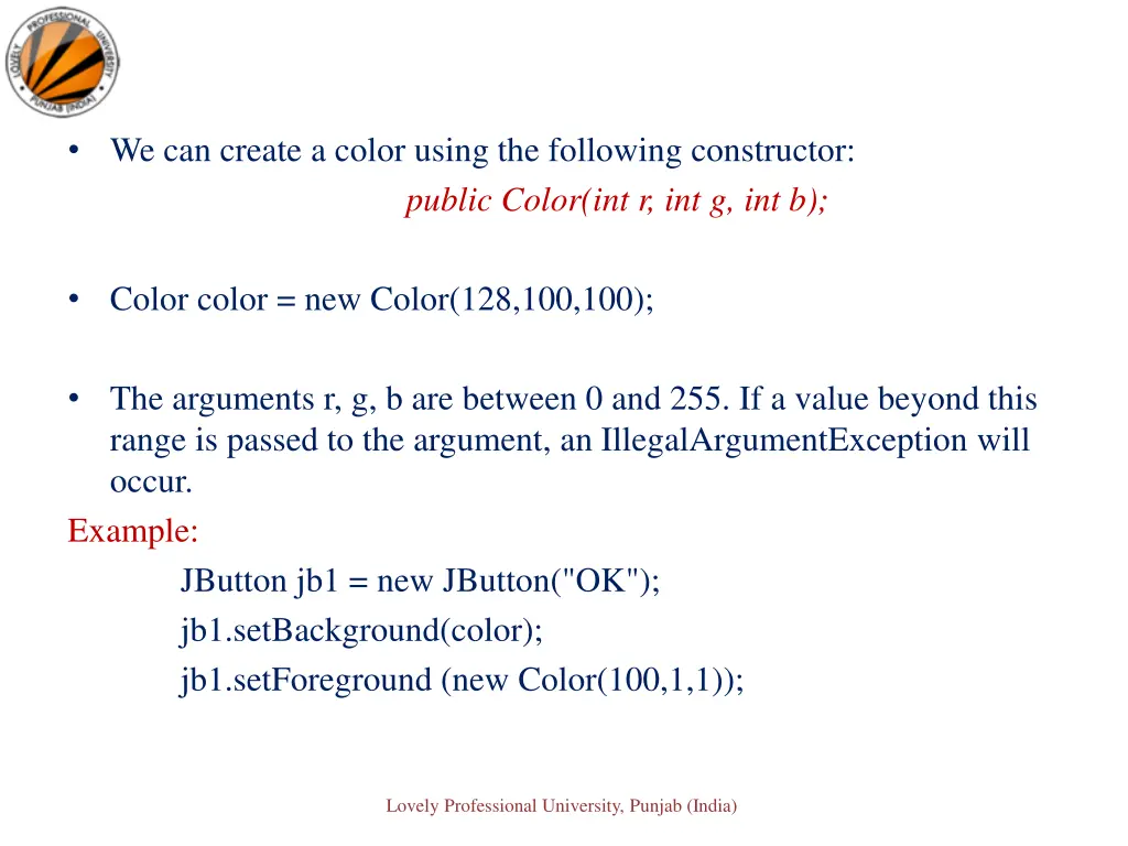 we can create a color using the following