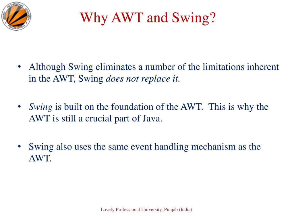 why awt and swing