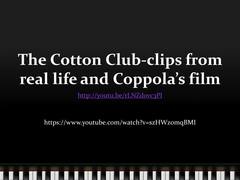 the cotton club clips from real life and coppola