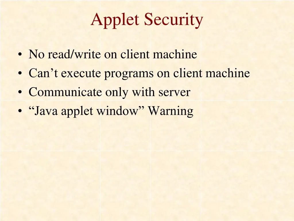 applet security