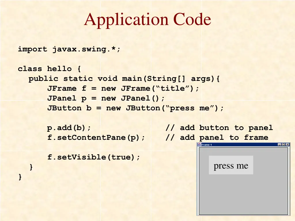 application code