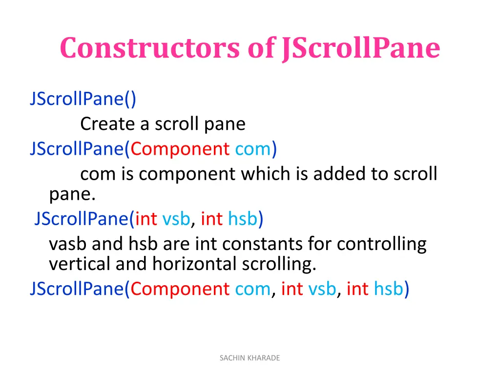 constructors of jscrollpane