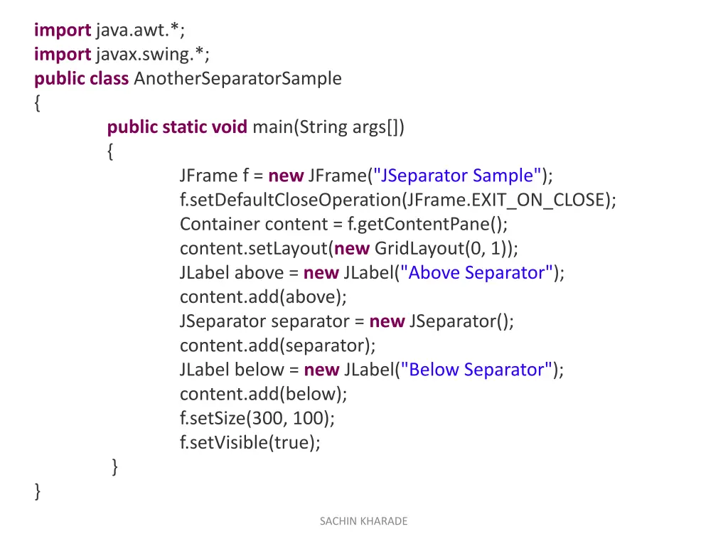 import java awt import javax swing public class