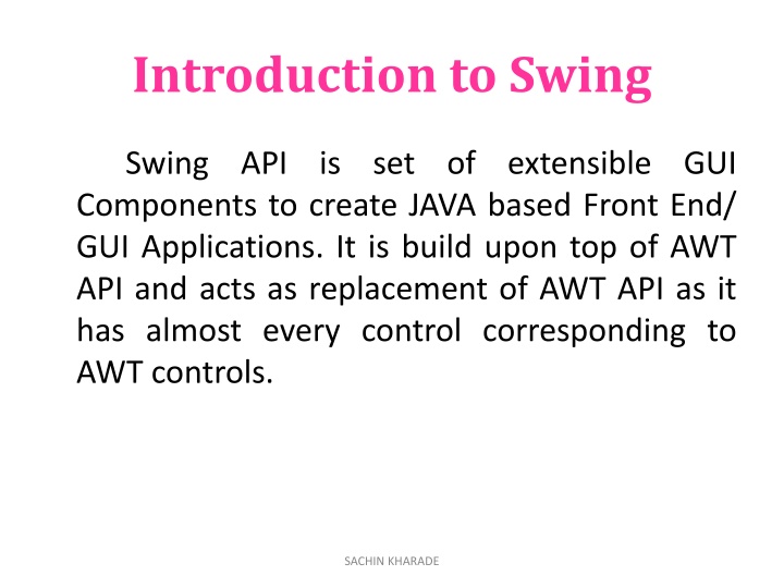 introduction to swing