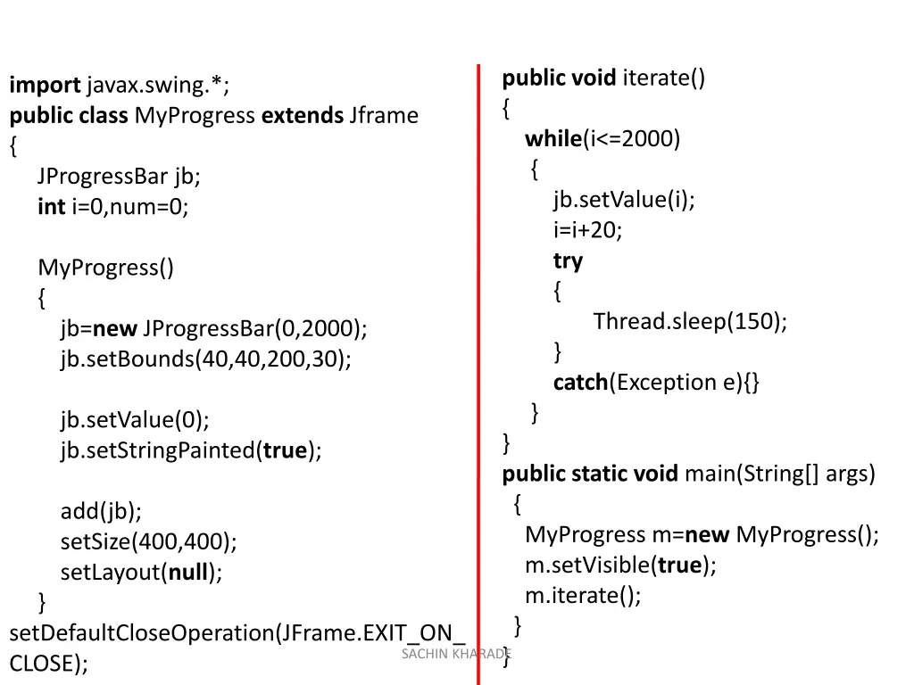 public void iterate while i 2000 jb setvalue