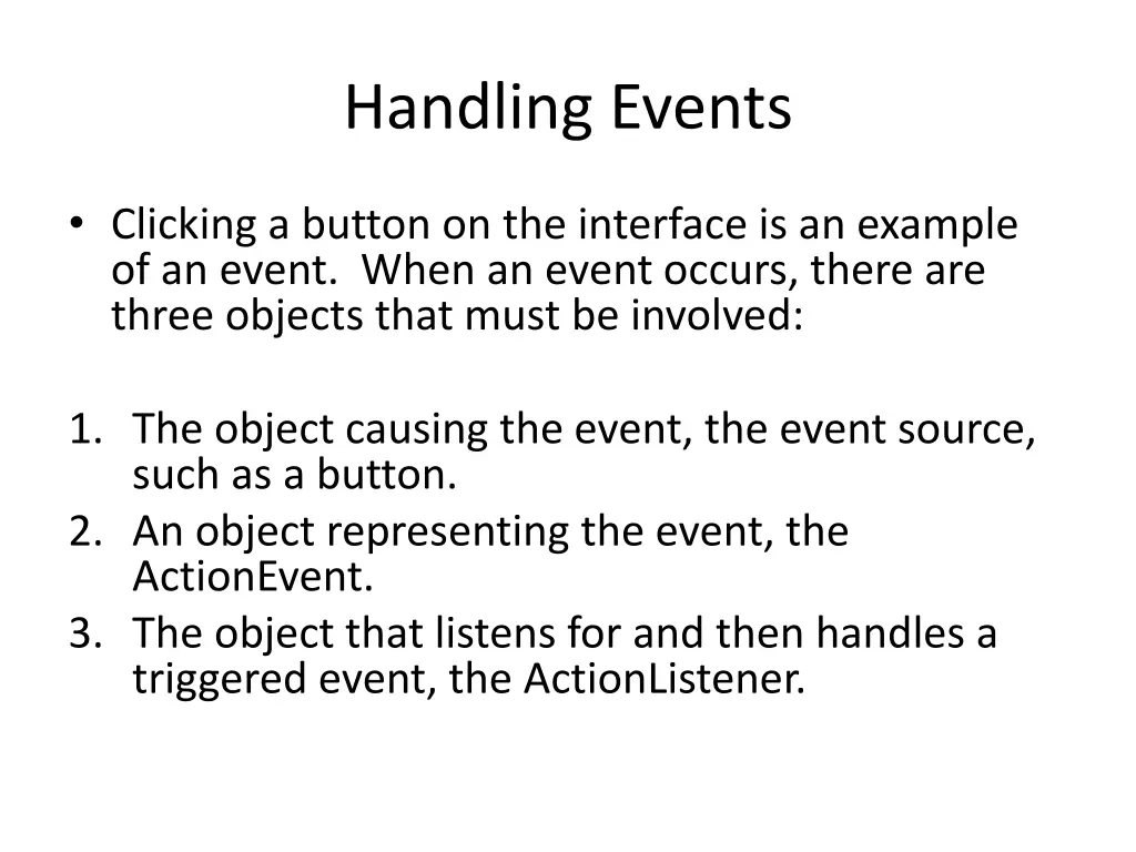 handling events