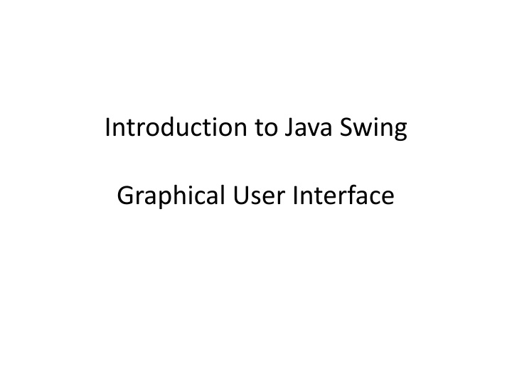 introduction to java swing