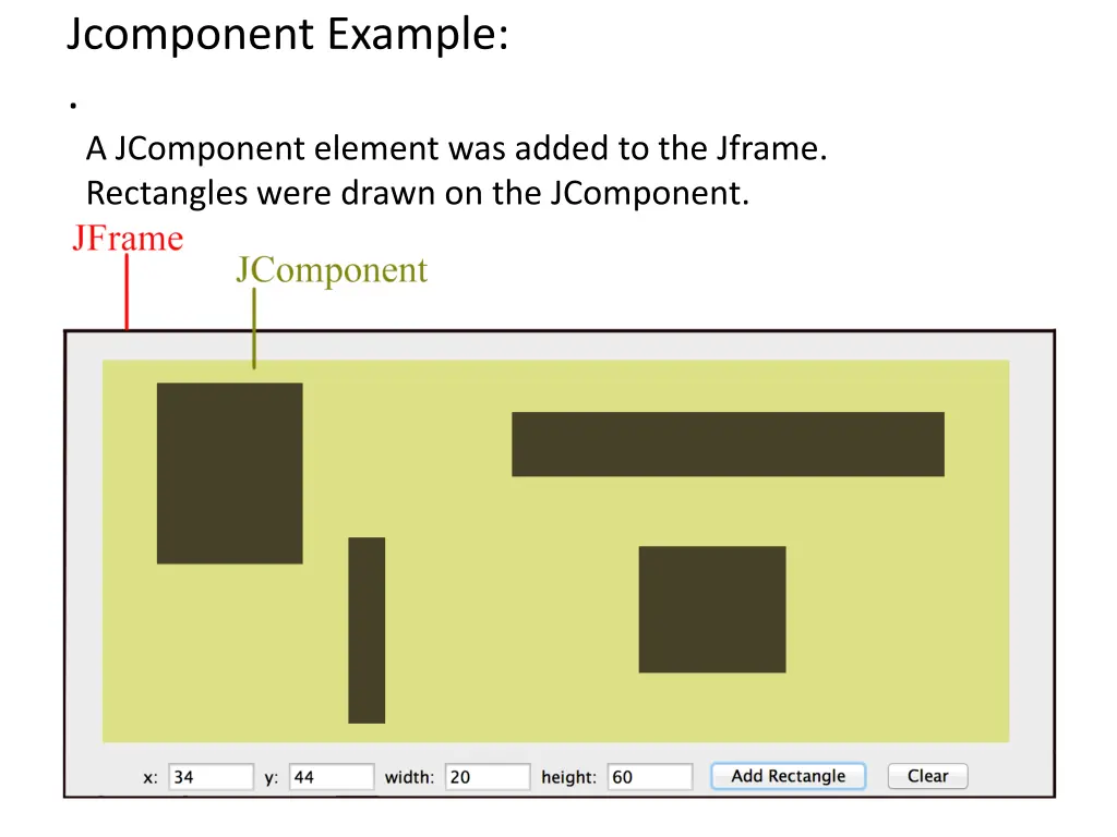 jcomponent example a jcomponent element was added