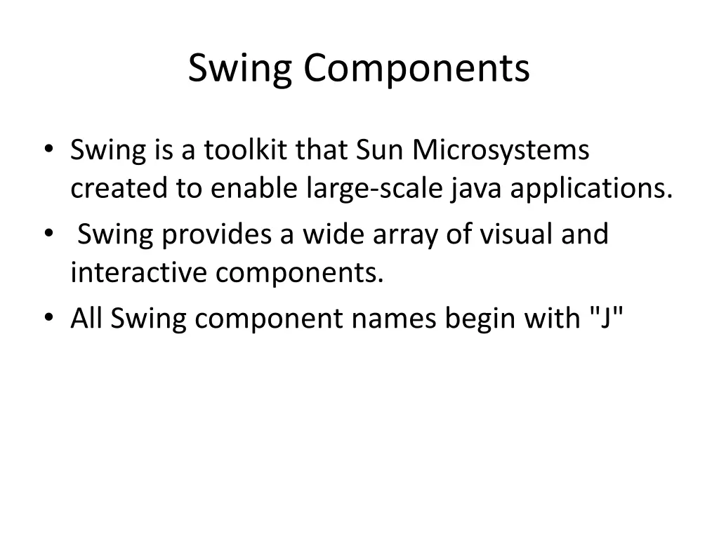 swing components