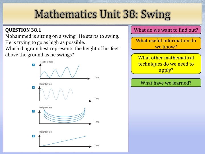 mathematics unit 38 swing