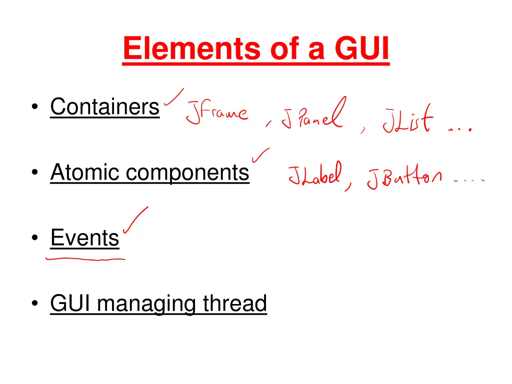 elements of a gui