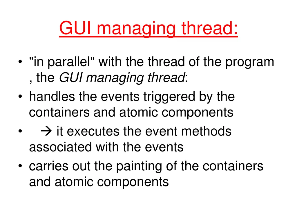 gui managing thread