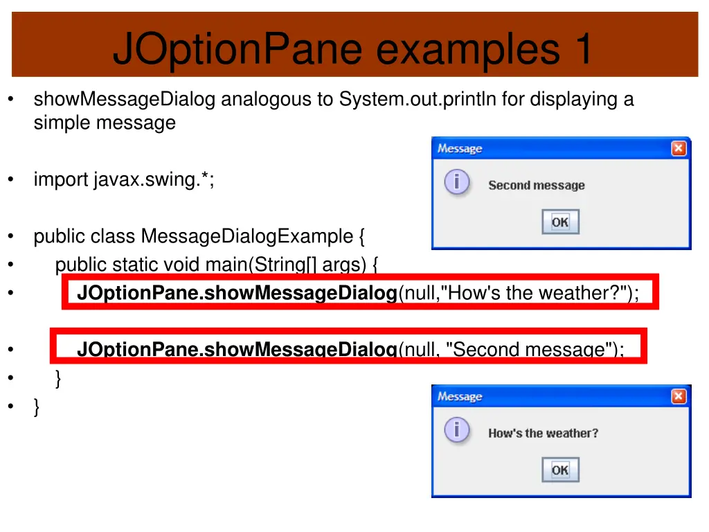 joptionpane examples 1