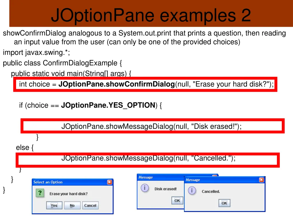 joptionpane examples 2