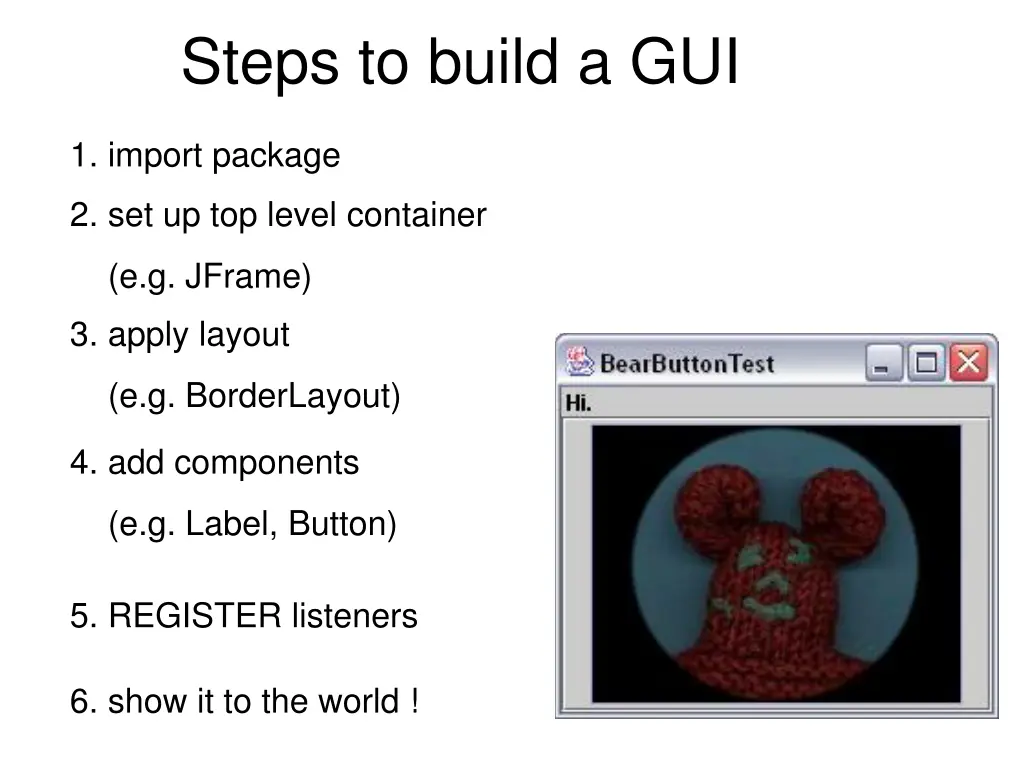 steps to build a gui