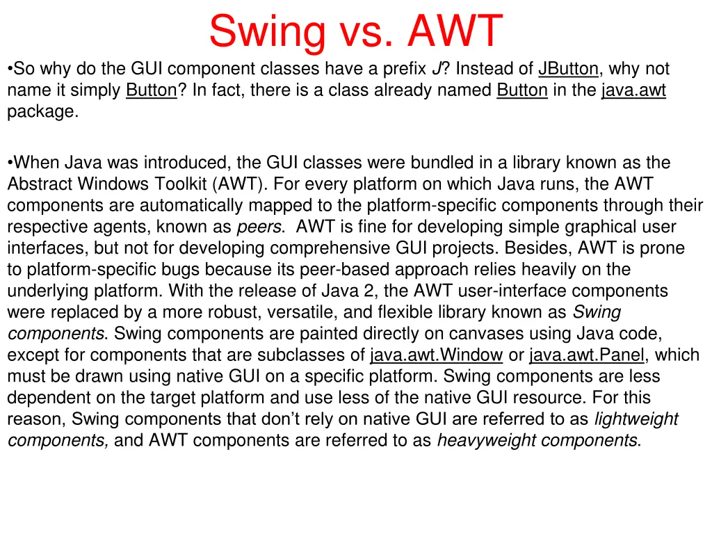 swing vs awt