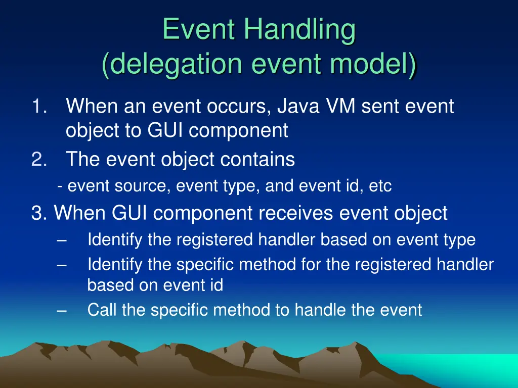 event handling delegation event model