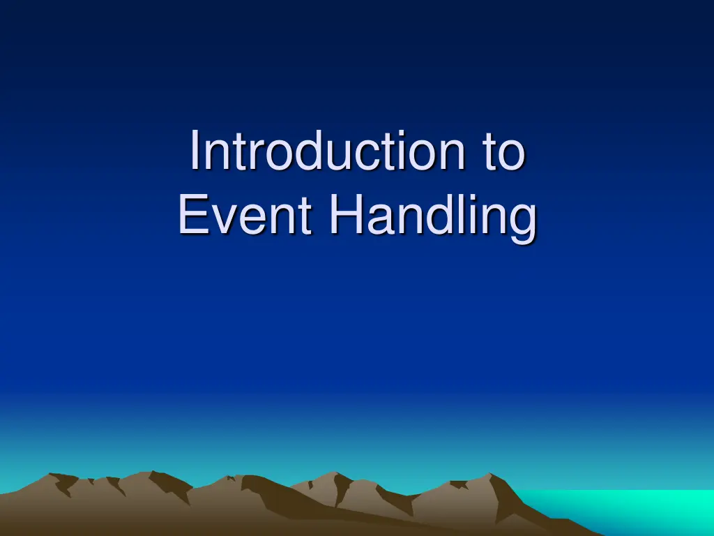 introduction to event handling