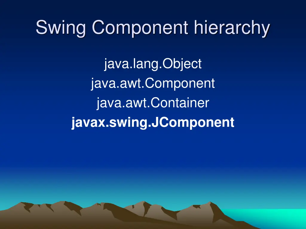 swing component hierarchy