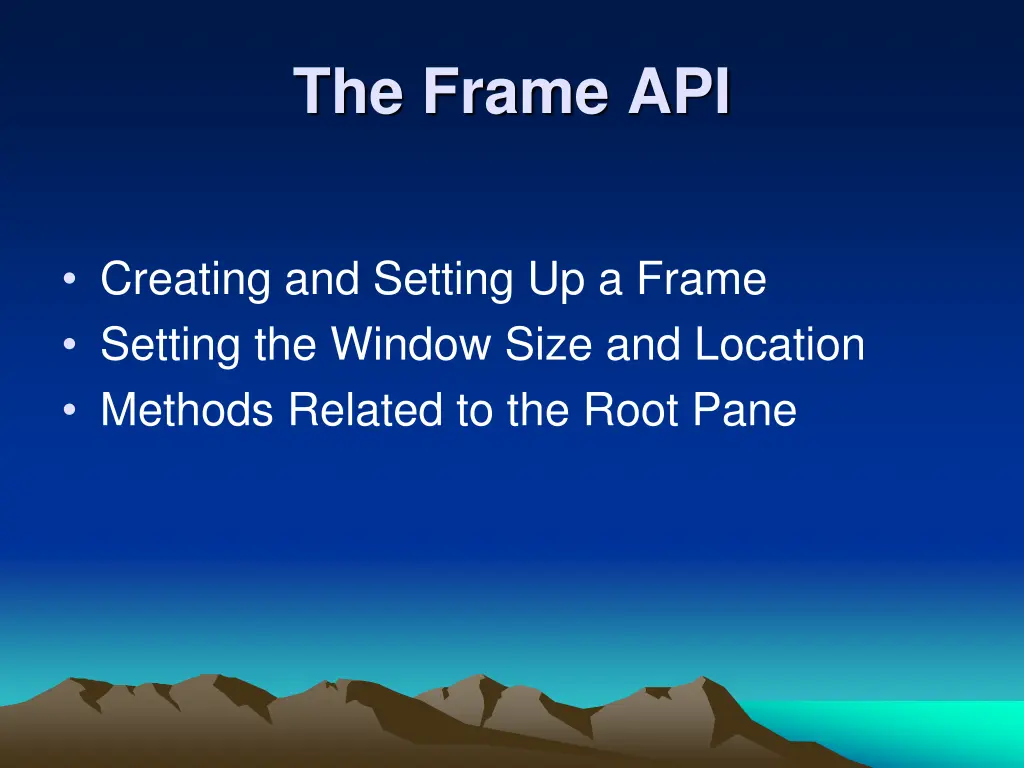 the frame api