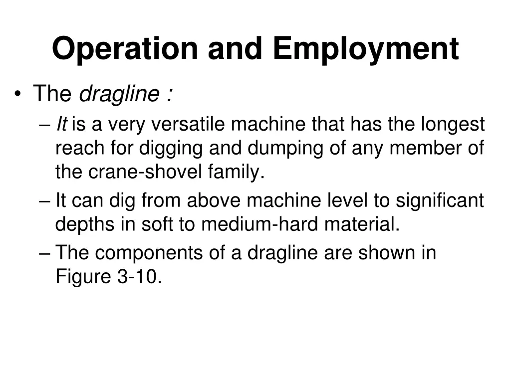 operation and employment