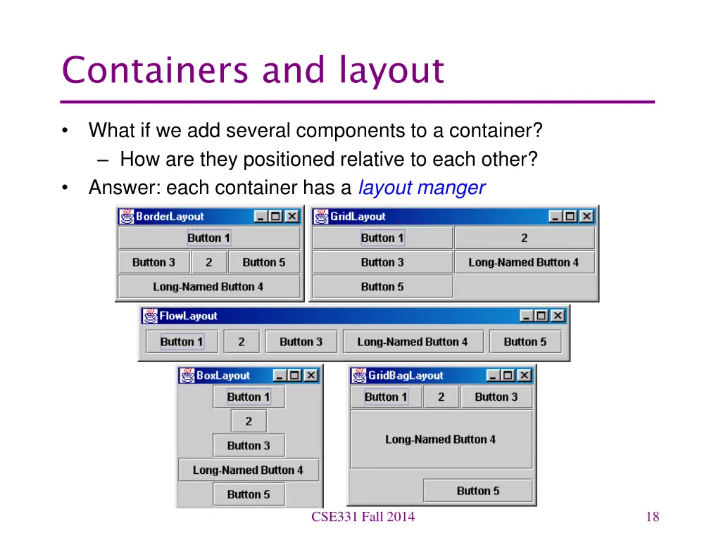 containers and layout