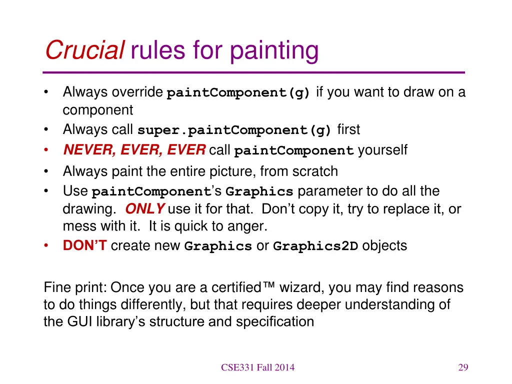 crucial rules for painting