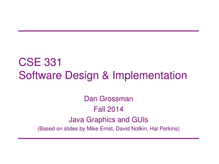 cse 331 software design implementation