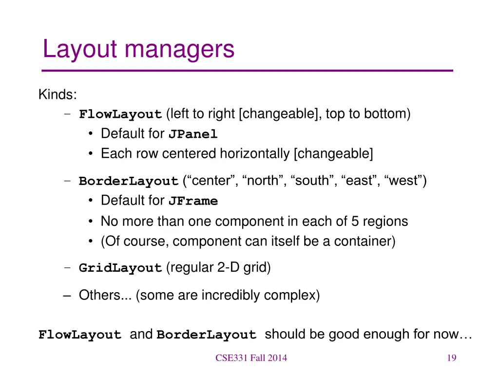 layout managers