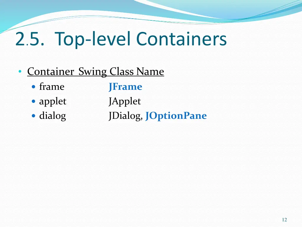 2 5 top level containers