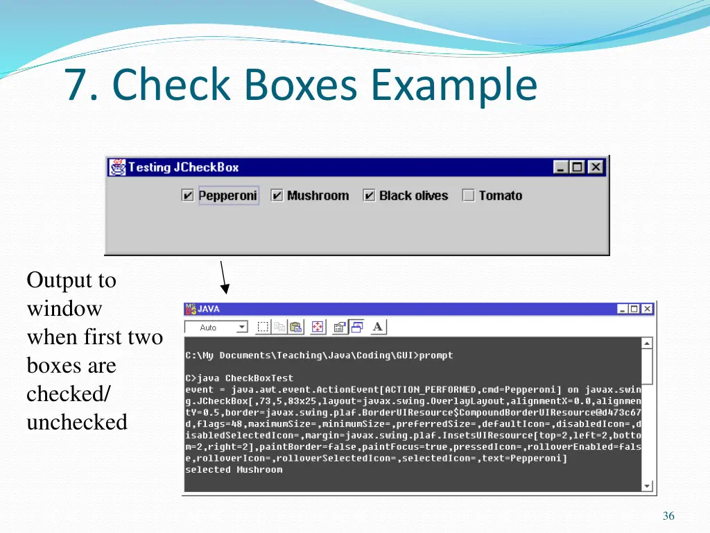 7 check boxes example