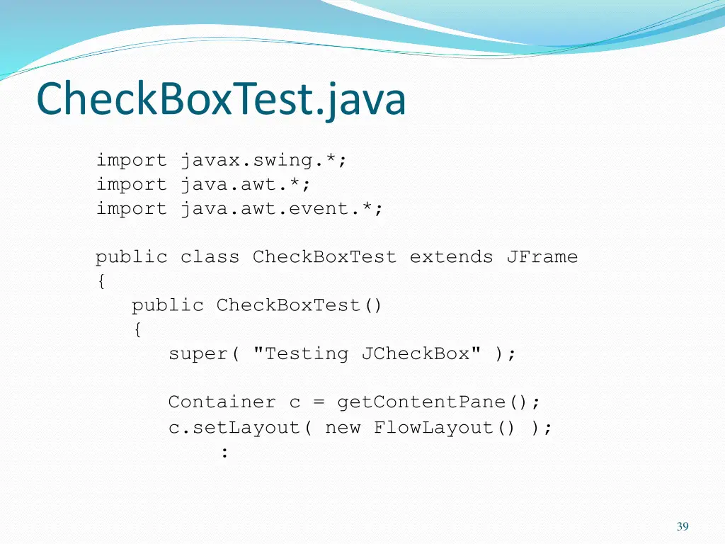 checkboxtest java