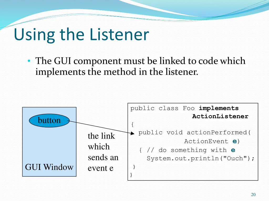 using the listener