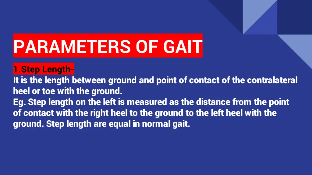 parameters of gait