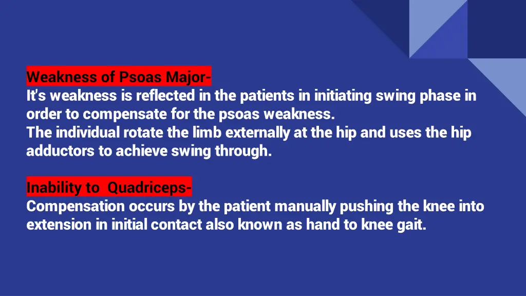 weakness of psoas major it s weakness