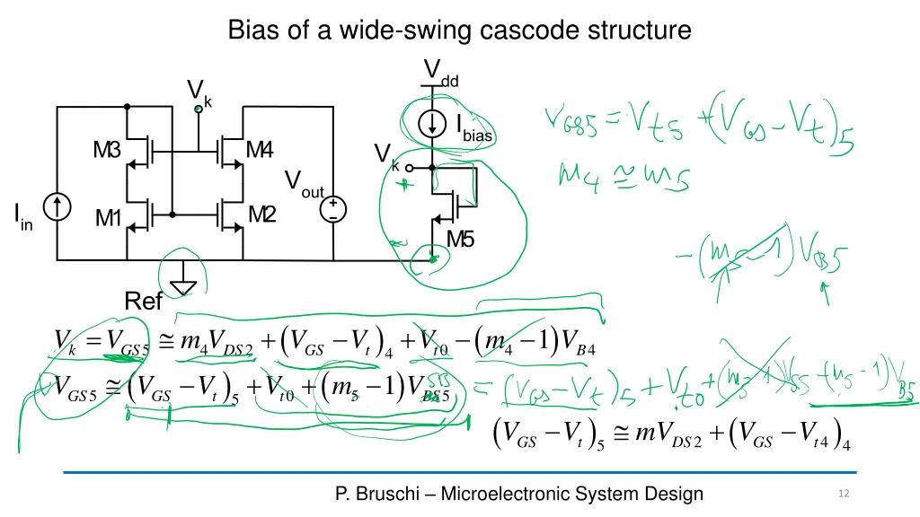 bias of a wide swing cascode structure