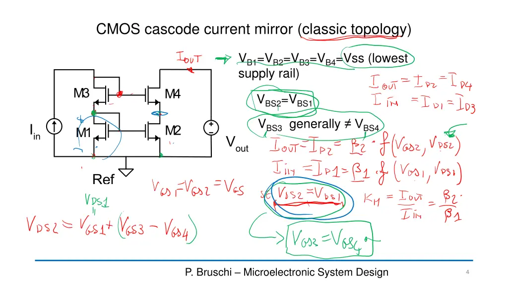 cmos cascode current mirror classic topology