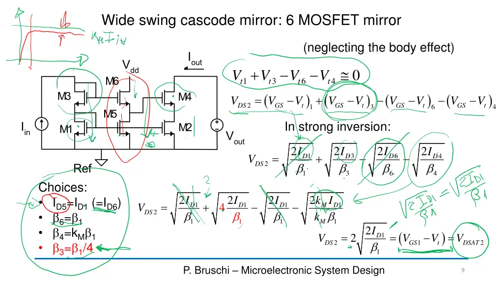 wide swing cascode mirror 6 mosfet mirror 1