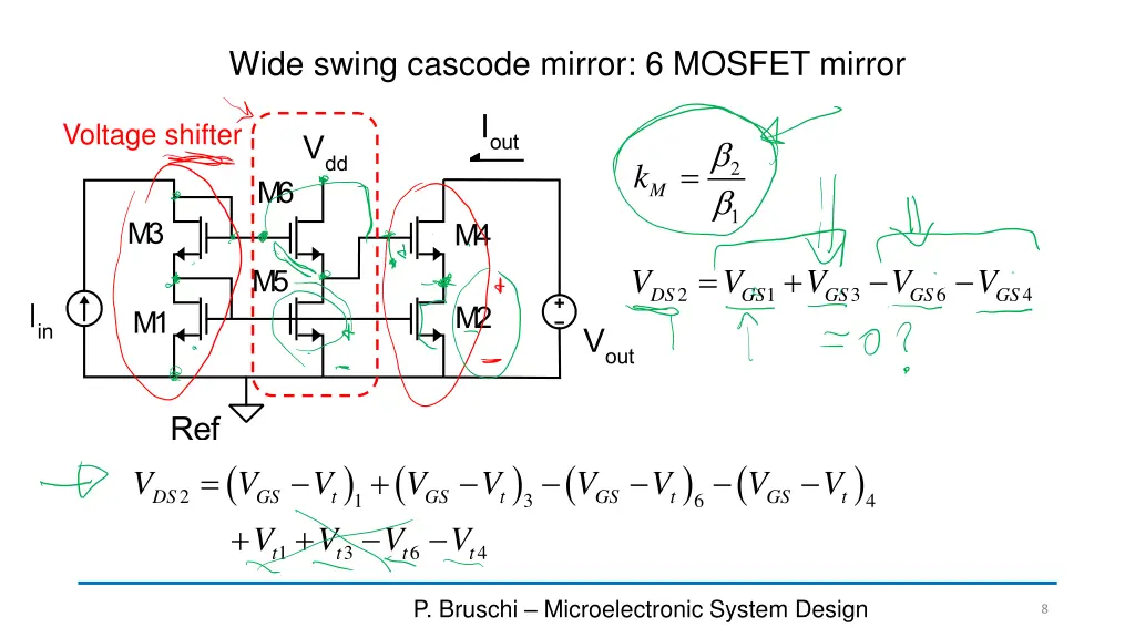 wide swing cascode mirror 6 mosfet mirror