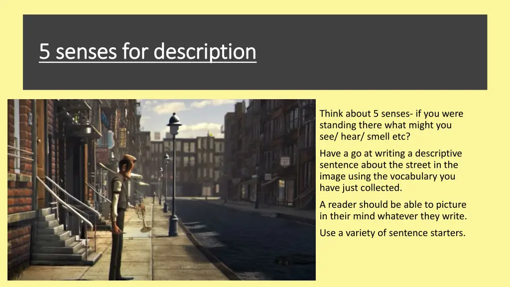 5 senses for description 5 senses for description