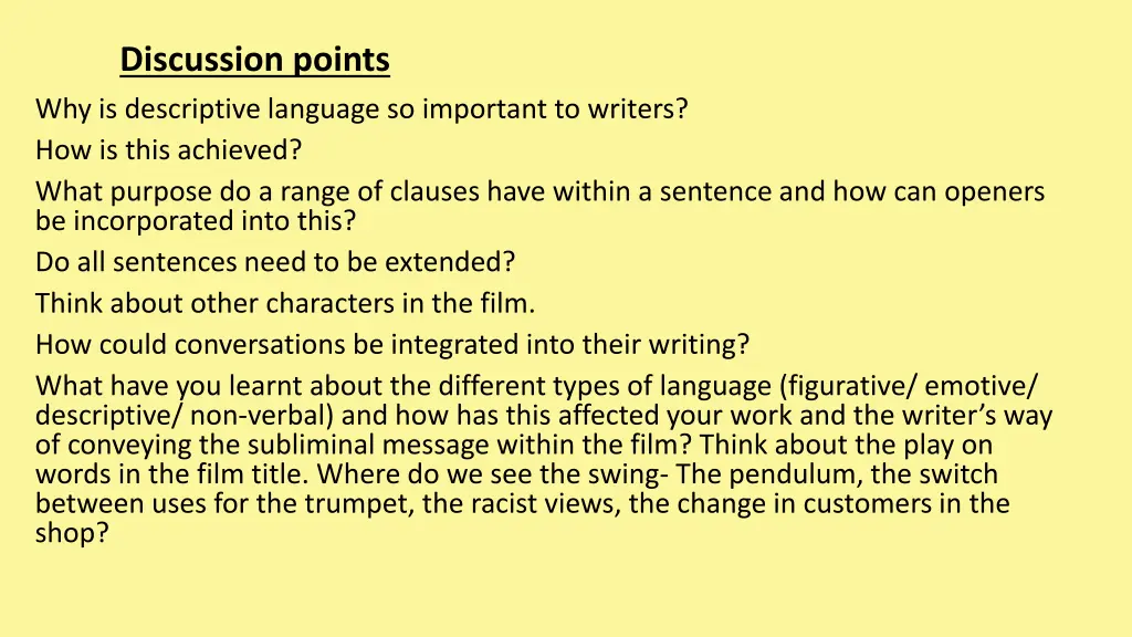 discussion points