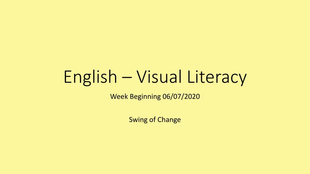 english visual literacy