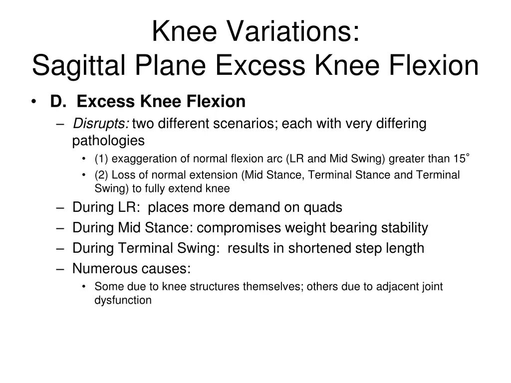 knee variations