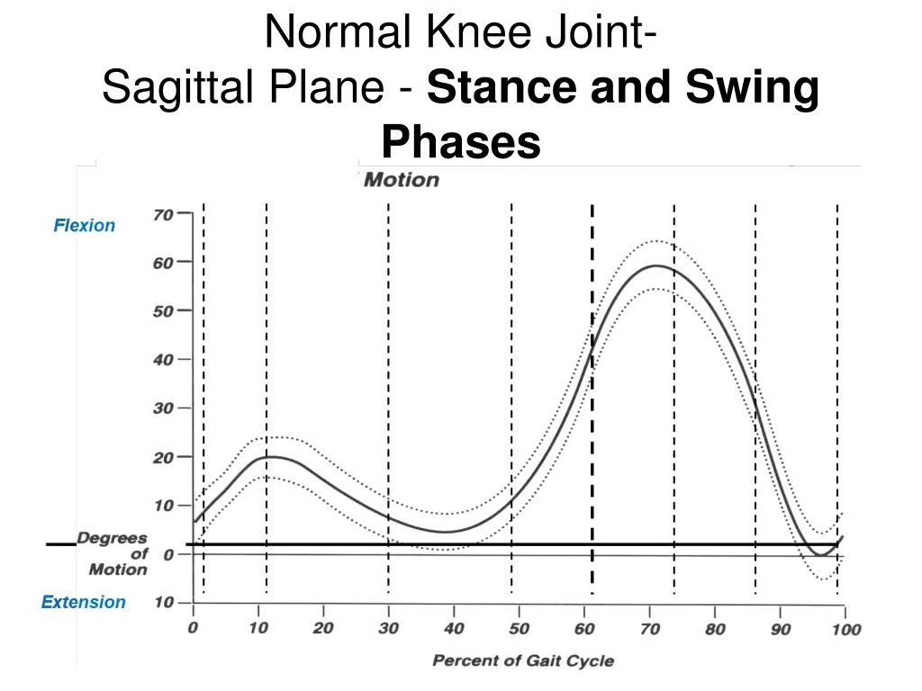 normal knee joint sagittal plane stance and swing