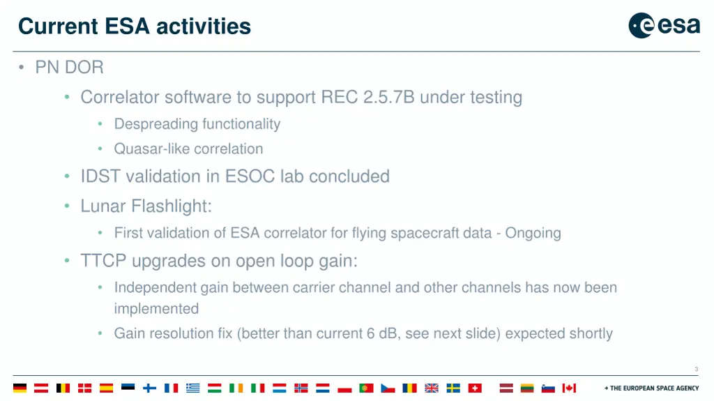 current esa activities 1