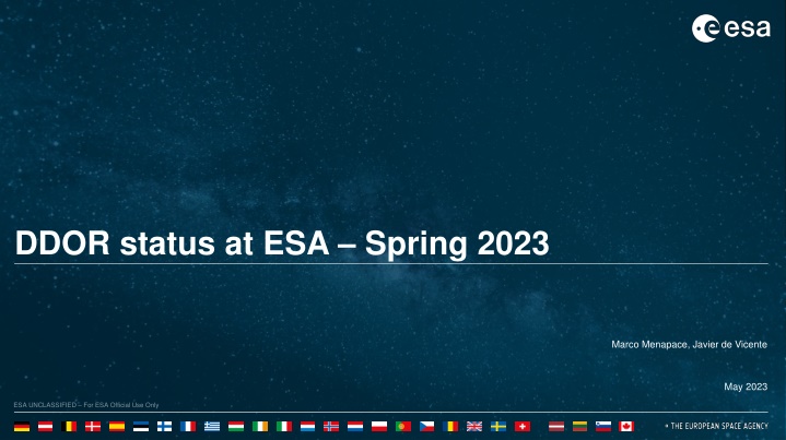 ddor status at esa spring 2023