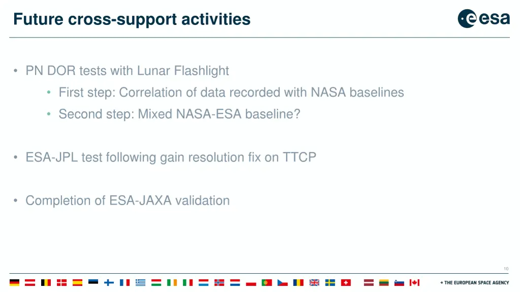 future cross support activities